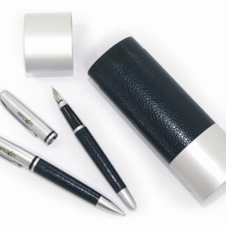 Bolígrafo y pluma funda cuero